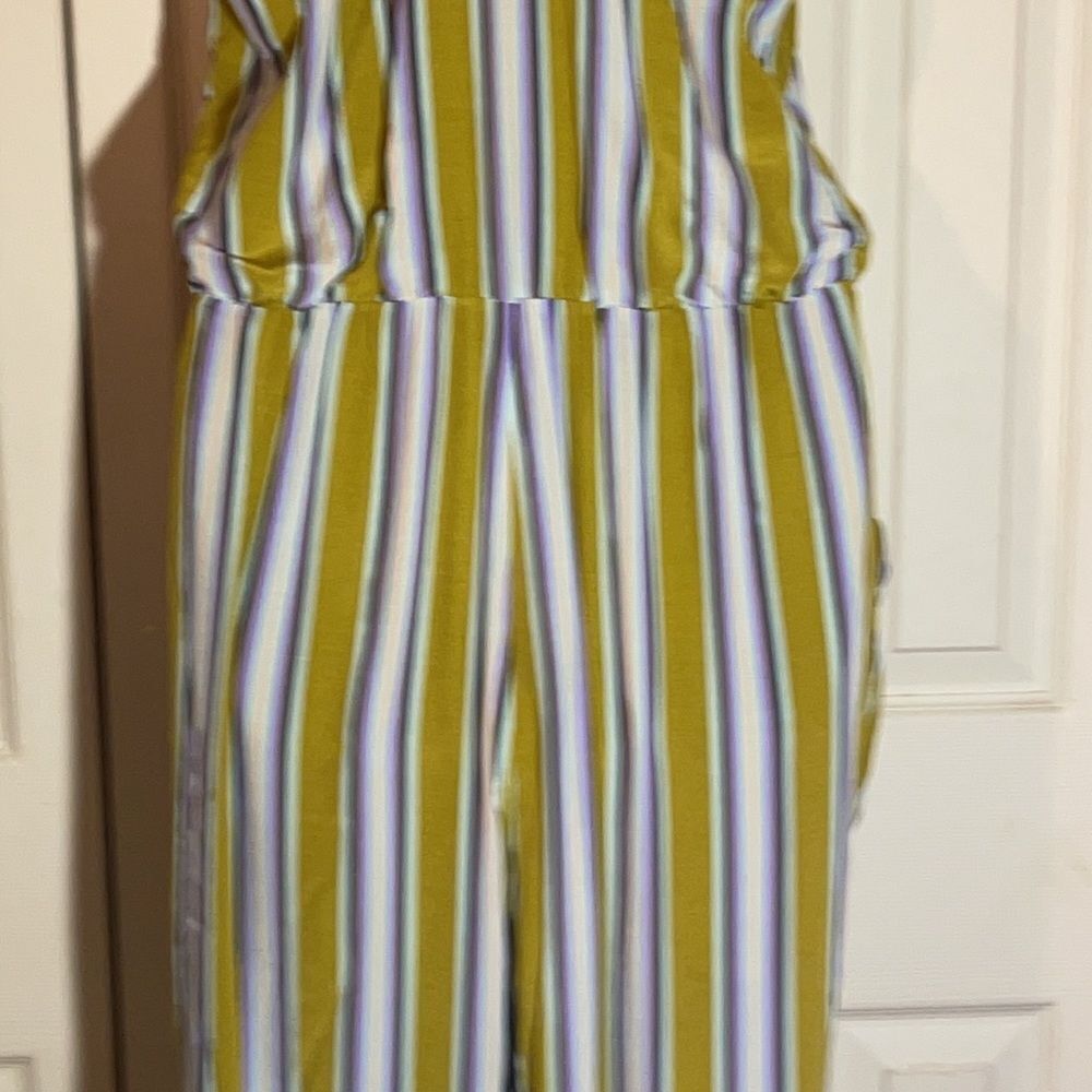 Astr Multicolored Striped Full Length Jumpsuit M - Picture 11 of 16